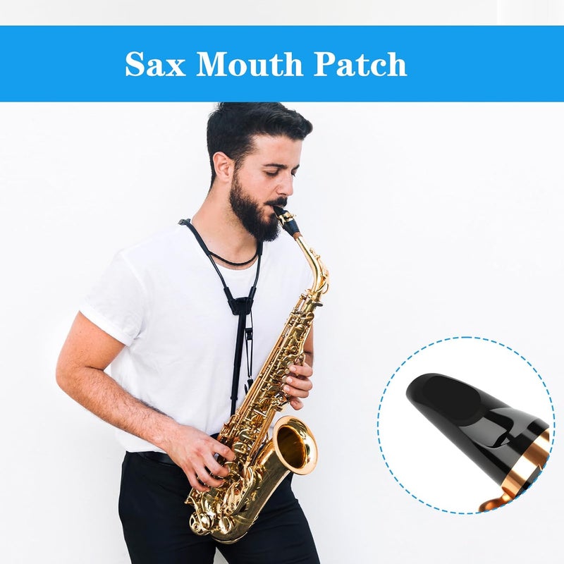 Ymapinc 64Pcs Silicone Sax Mouthpiece Clarinet Pads, Black Self Adhesive Saxophone Clarinet Bite Pad Accessories for Beginners Musicians - Image 5